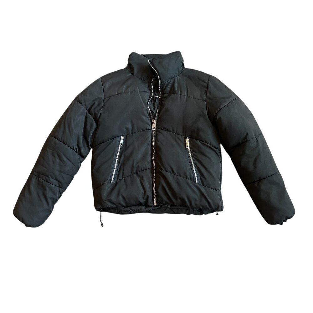 Deluc 5315D Black Puffer Coat Zip-Down Pockets Jacket Cozy Size XS Women's